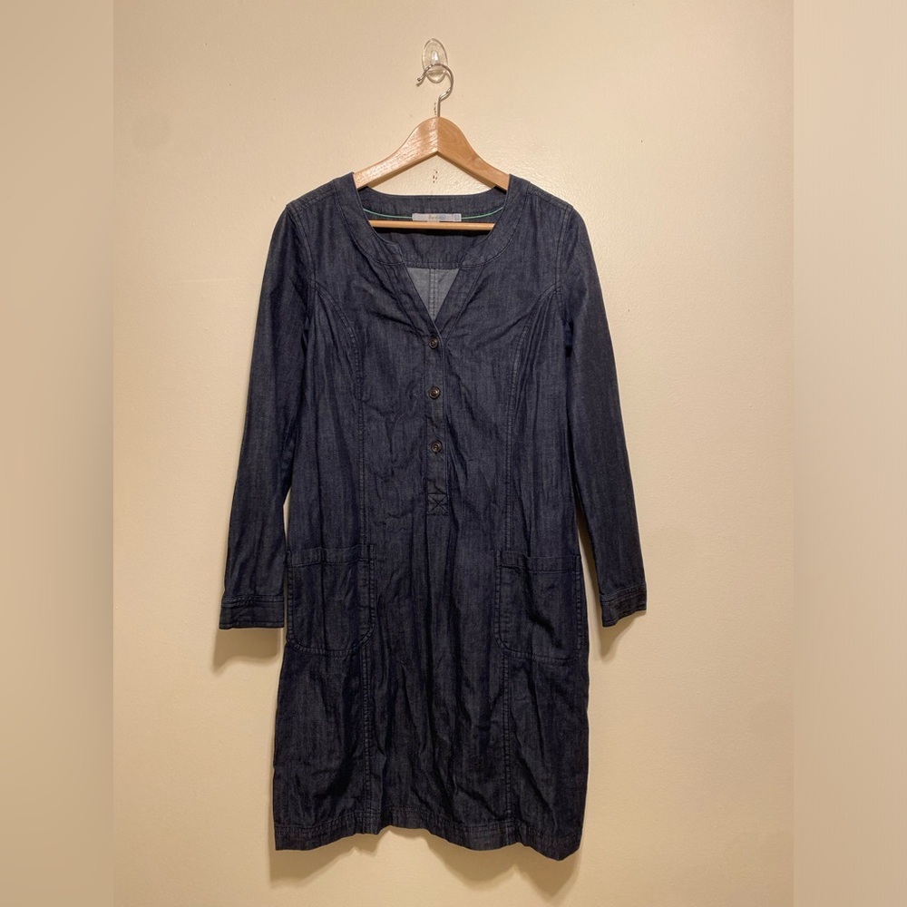 Boden Dark Indigo Denim Midi Dress. Size 6R